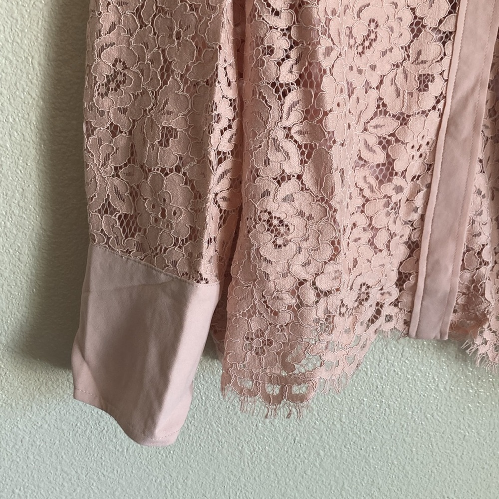 J.Crew Button-Up Lace Top in Mauve Blush (Size 18) - Picture 5 of 10